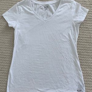 CG by Champion Solid White V-Neck Tee Size Small